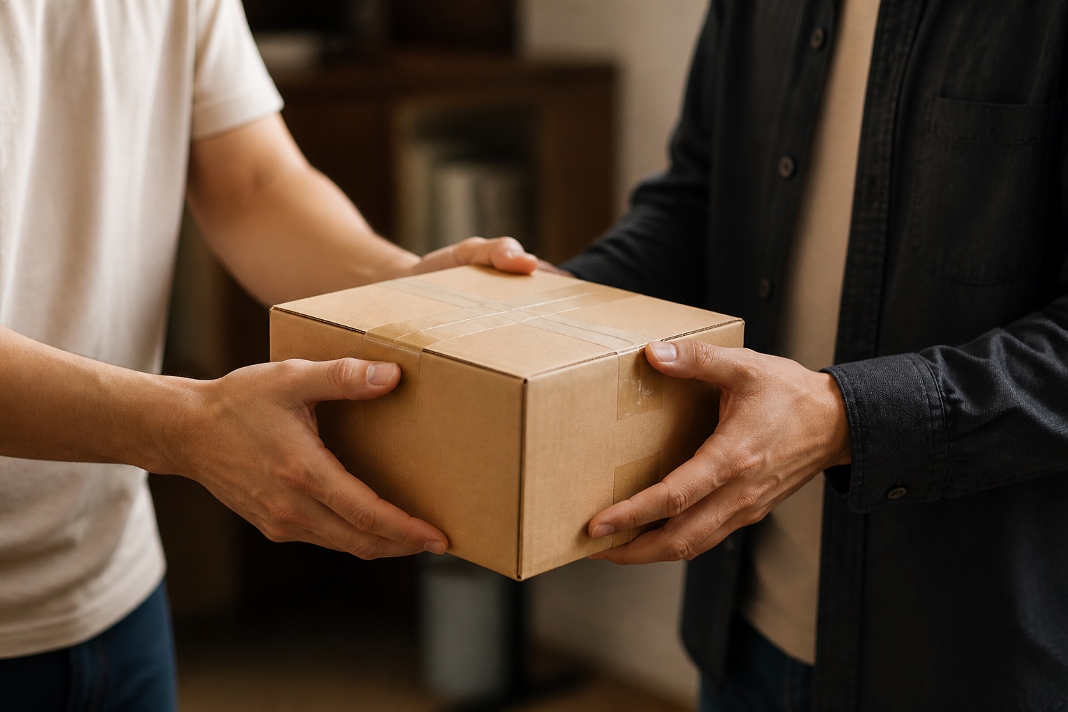 A personal handover of a sealed package