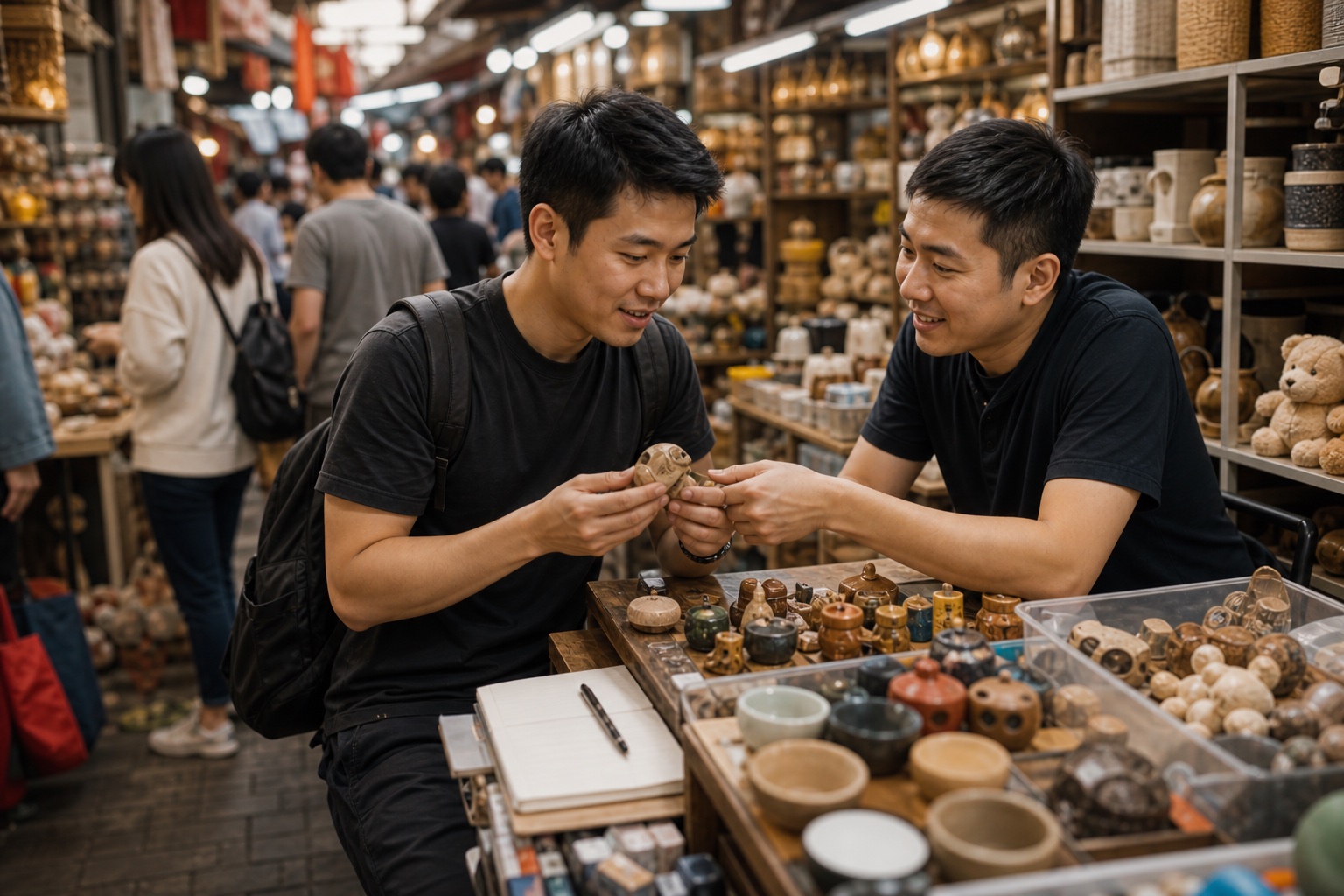 A sourcing professional researching products with a Chinese market supplier